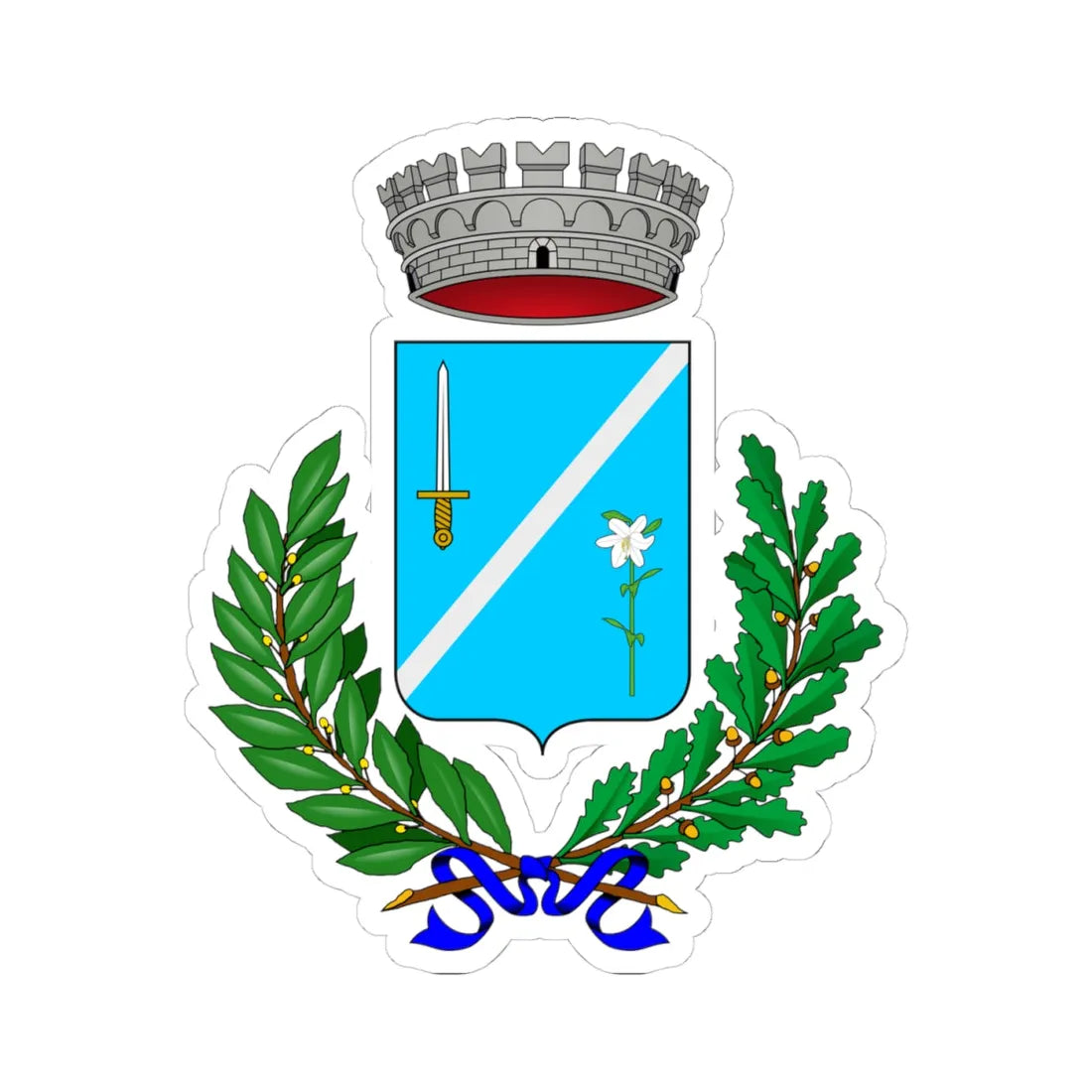 Bergolo-Stemma (Italy) (Coat of Arms) STICKER Vinyl Kiss-Cut Decal 4 Inch White - The Sticker Space