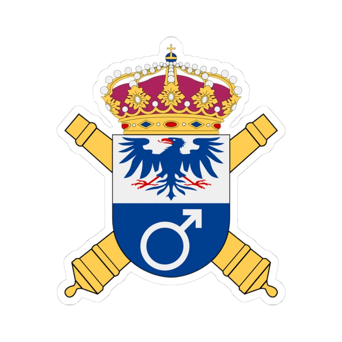 Bergslagens artilleriregemente vapen (Sweden) (Coat of Arms) STICKER Vinyl Kiss-Cut Decal 3 Inch White - The Sticker Space