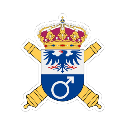 Bergslagens artilleriregemente vapen (Sweden) (Coat of Arms) STICKER Vinyl Kiss-Cut Decal 6 Inch White - The Sticker Space