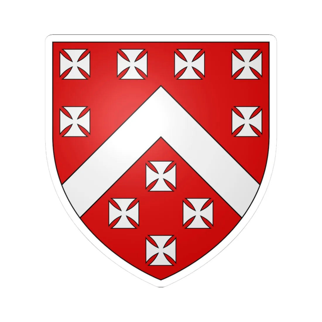 Berkeley arms (England) (Coat of Arms) STICKER Vinyl Kiss-Cut Decal 3 Inch White - The Sticker Space