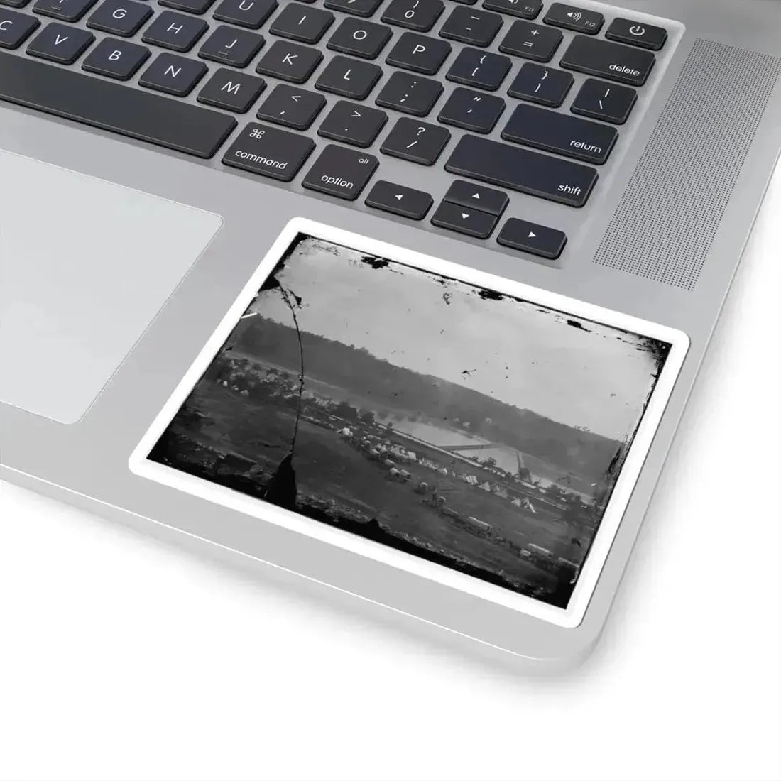 Berlin (Now Brunswick), Md. Pontoon Bridge and Ruins of the Stone Bridge (U.S. Civil War) STICKER Vinyl Kiss-Cut Decal - The Sticker Space