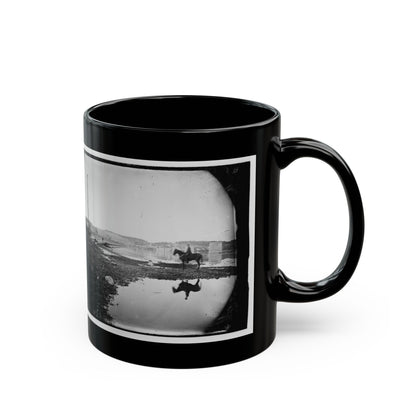 Berlin (Now Brunswick), Md. Pontoon Bridge And Ruins Of The Stone Bridge Across The Potomac (Destroyed In 1861) (U.S. Civil War) Black Coffee Mug