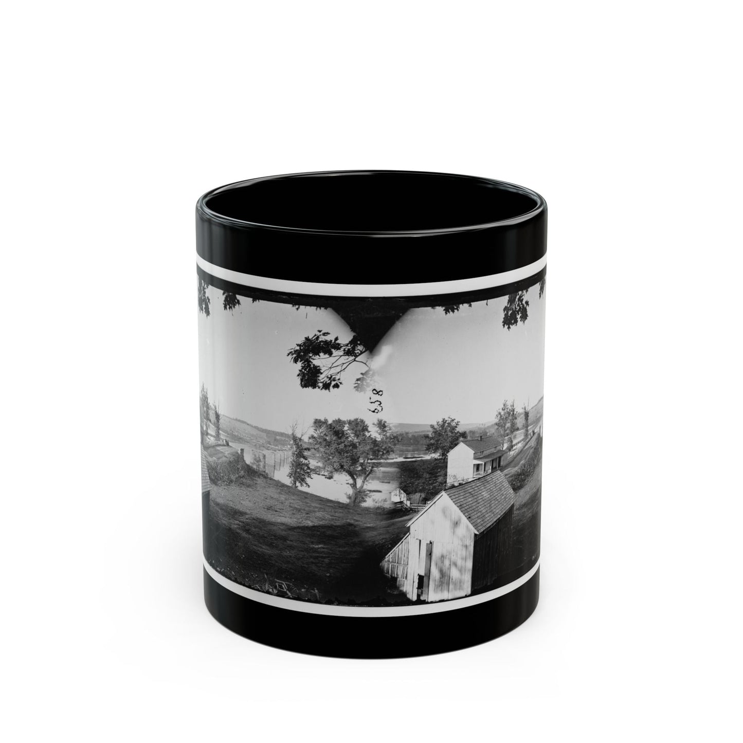 Berlin (Now Brunswick), Md. Pontoon Bridge And Ruins Of The Stone Bridge; Another View (U.S. Civil War) Black Coffee Mug