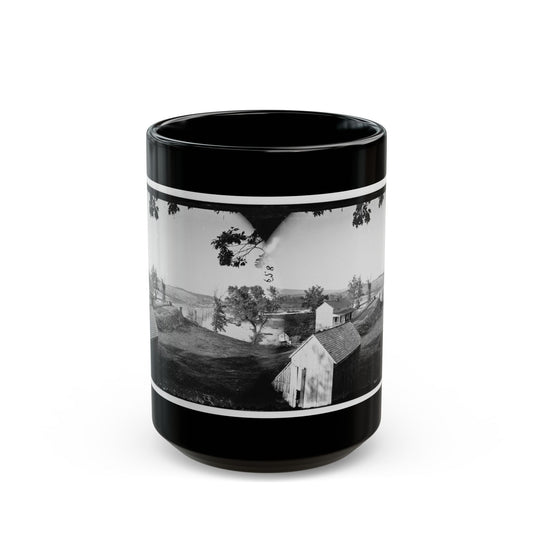 Berlin (Now Brunswick), Md. Pontoon Bridge And Ruins Of The Stone Bridge; Another View (U.S. Civil War) Black Coffee Mug