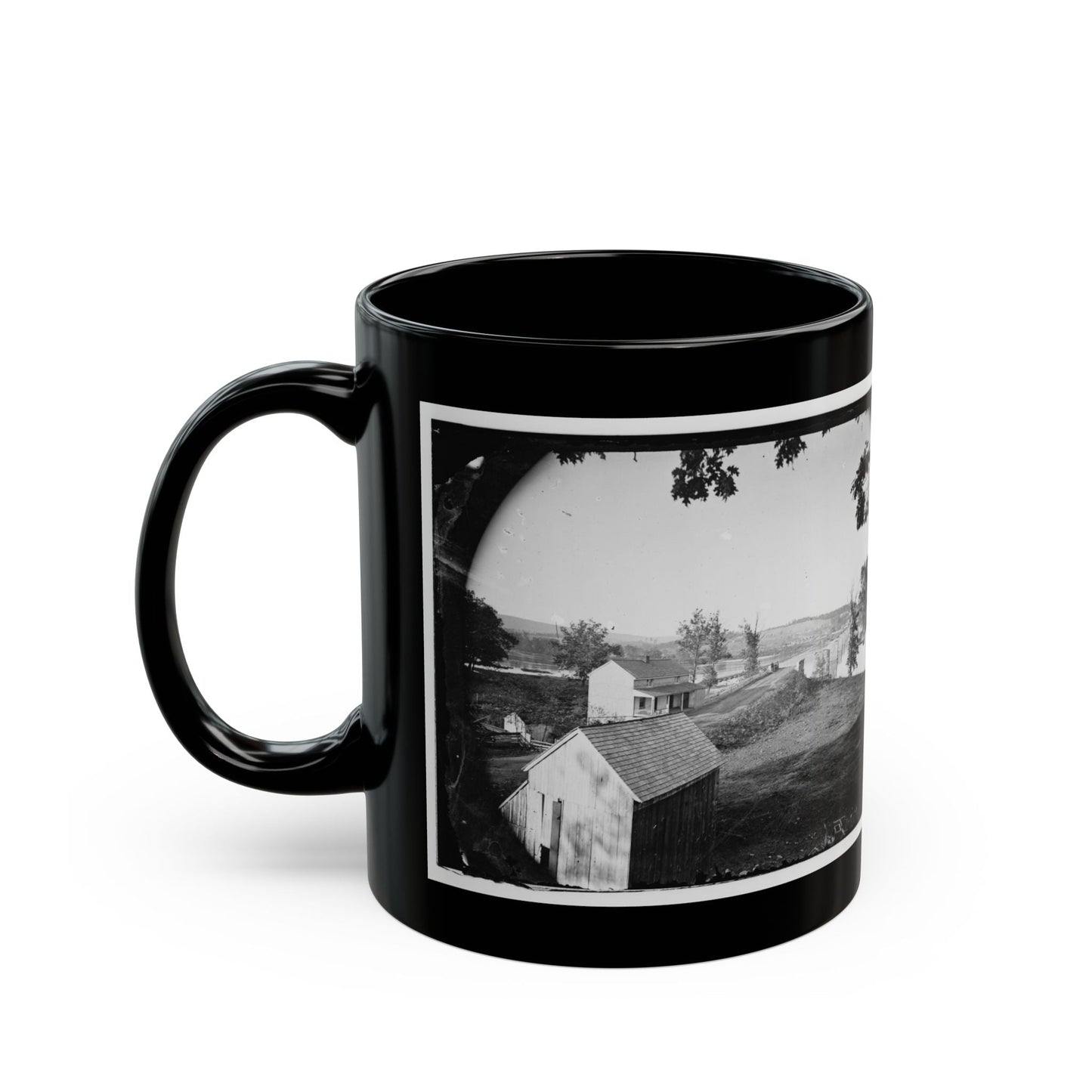 Berlin (Now Brunswick), Md. Pontoon Bridge And Ruins Of The Stone Bridge; Another View (U.S. Civil War) Black Coffee Mug