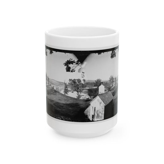 Berlin (Now Brunswick), Md. Pontoon Bridge And Ruins Of The Stone Bridge; Another View (U.S. Civil War) White Coffee Mug