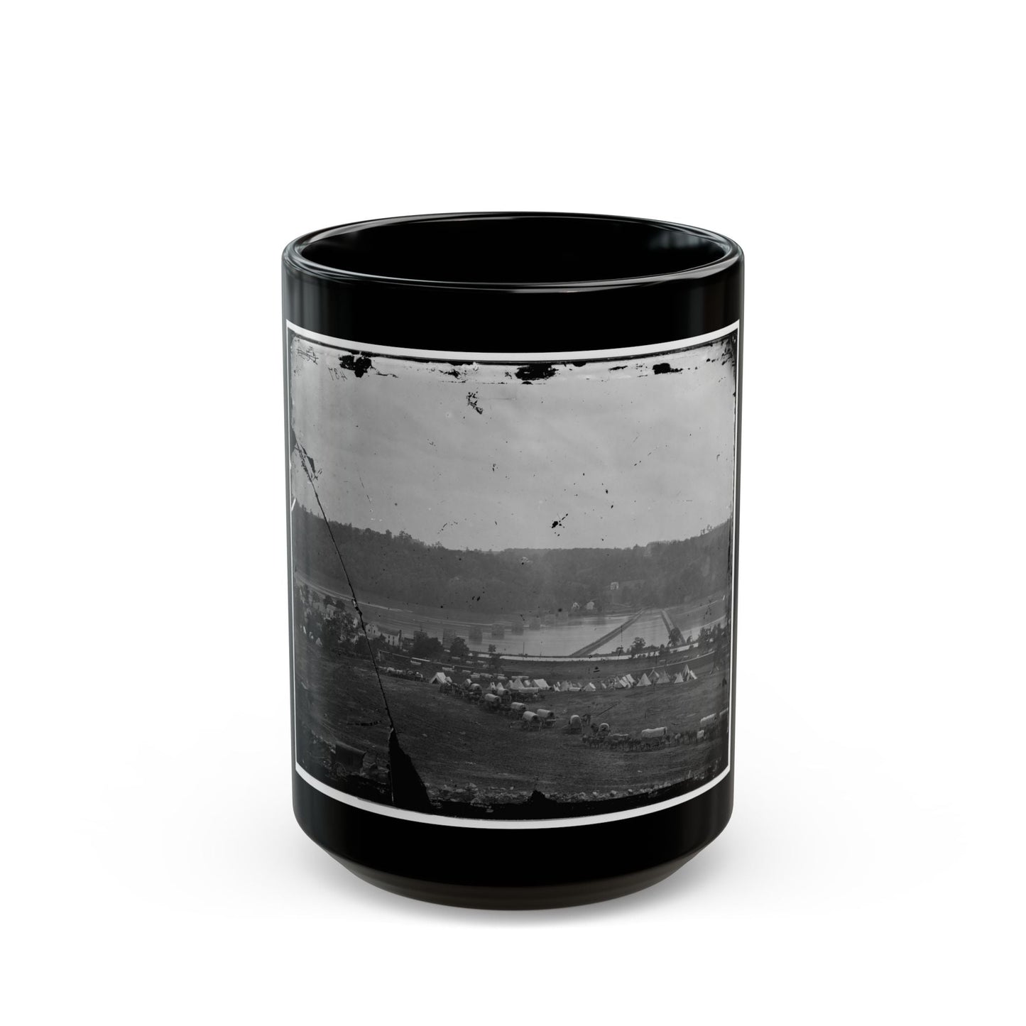 Berlin (Now Brunswick), Md. Pontoon Bridge And Ruins Of The Stone Bridge (U.S. Civil War) Black Coffee Mug