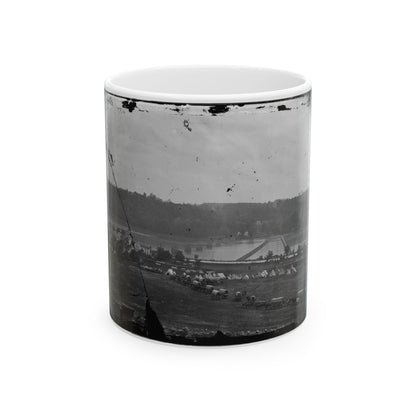 Berlin (Now Brunswick), Md. Pontoon Bridge And Ruins Of The Stone Bridge (U.S. Civil War) White Coffee Mug