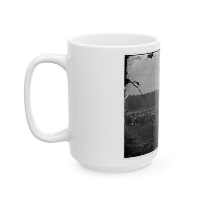 Berlin (Now Brunswick), Md. Pontoon Bridge And Ruins Of The Stone Bridge (U.S. Civil War) White Coffee Mug