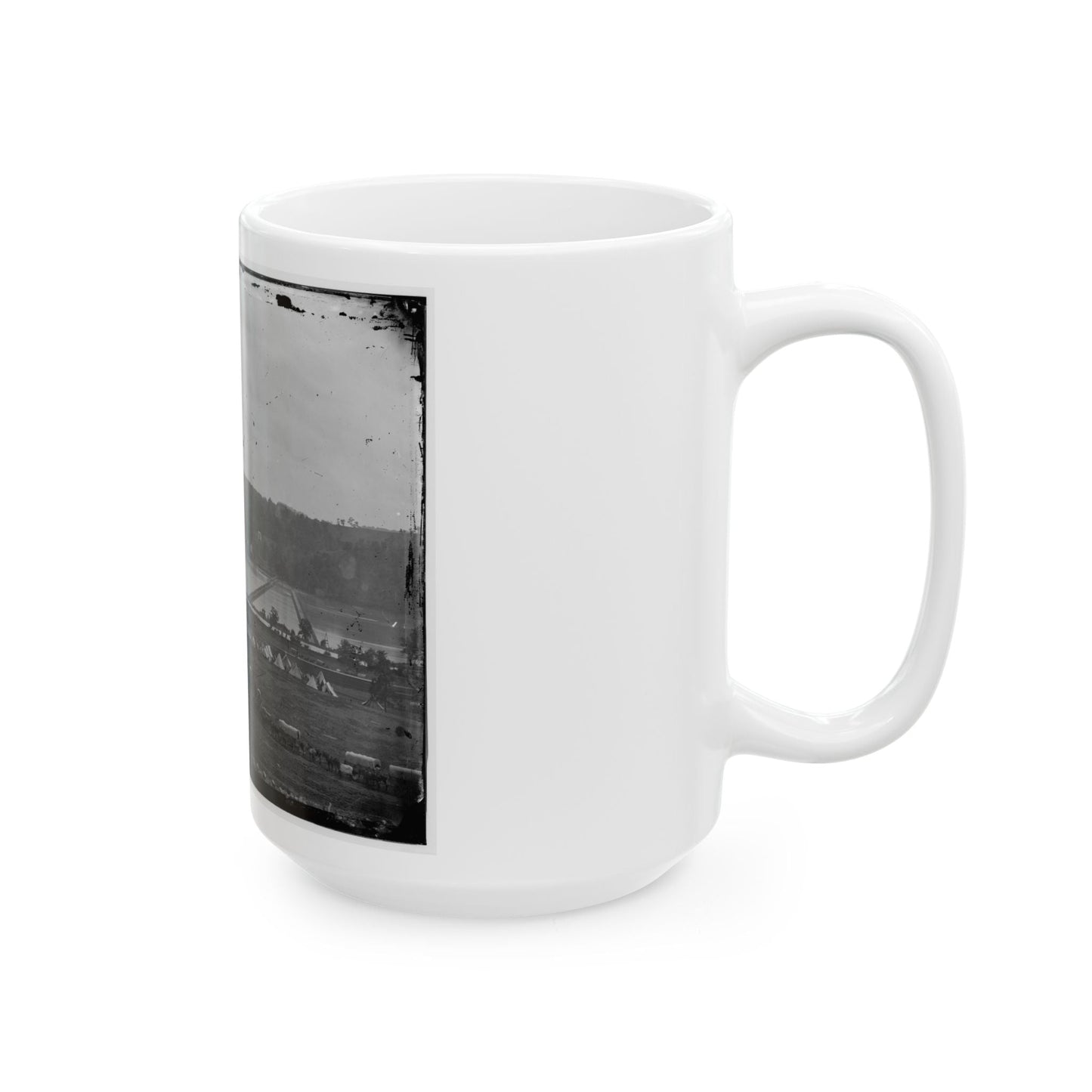 Berlin (Now Brunswick), Md. Pontoon Bridge And Ruins Of The Stone Bridge (U.S. Civil War) White Coffee Mug