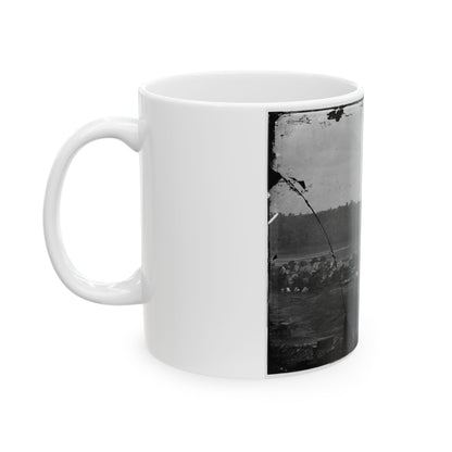 Berlin (Now Brunswick), Md. Pontoon Bridge And Ruins Of The Stone Bridge (U.S. Civil War) White Coffee Mug