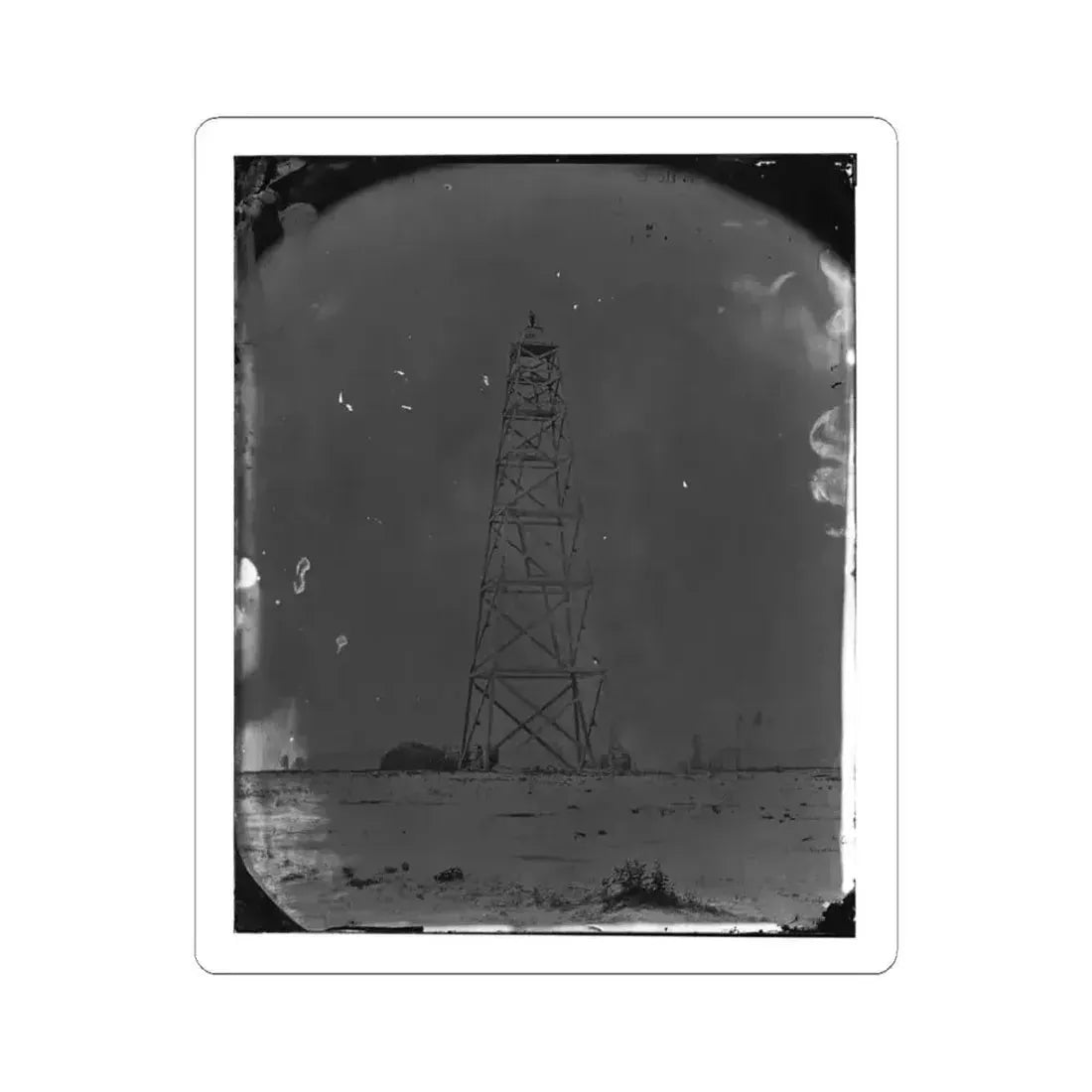 Bermuda Hundred, James River, Virginia. Signal Tower on Left of Bermuda Line (U.S. Civil War) STICKER Vinyl Kiss-Cut Decal 3 Inch White - The Sticker Space