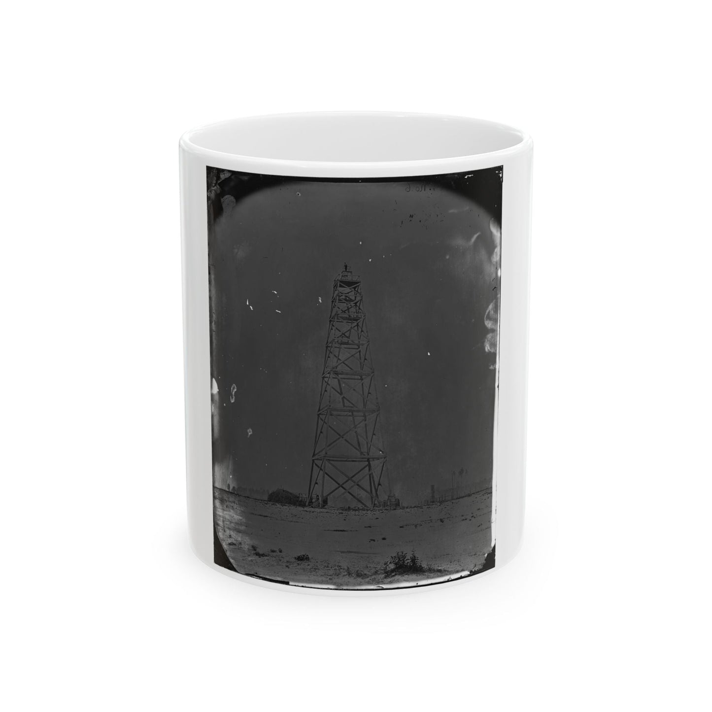 Bermuda Hundred, James River, Virginia. Signal Tower On Left Of Bermuda Line (U.S. Civil War) White Coffee Mug