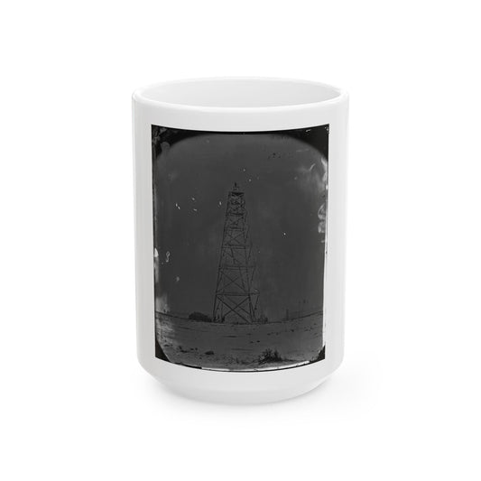 Bermuda Hundred, James River, Virginia. Signal Tower On Left Of Bermuda Line (U.S. Civil War) White Coffee Mug