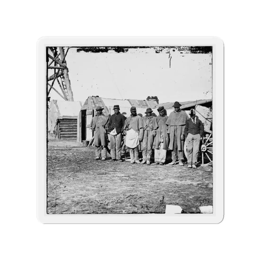 Bermuda Hundred, Va. African-American Teamsters Near The Signal Tower (U.S. Civil War) Refrigerator Magnet 4 Inch Die-Cut - The Sticker Space