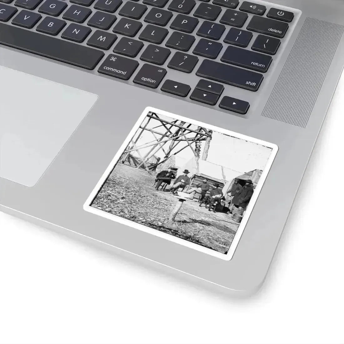 Bermuda Hundred, Va. Officers by Their Quarters Near the Signal Tower (U.S. Civil War) STICKER Vinyl Kiss-Cut Decal - The Sticker Space