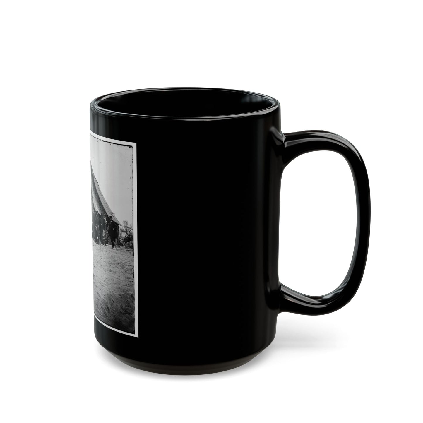 Bermuda Hundred, Va. Adams Express Office, Army Of The James (U.S. Civil War) Black Coffee Mug-The Sticker Space