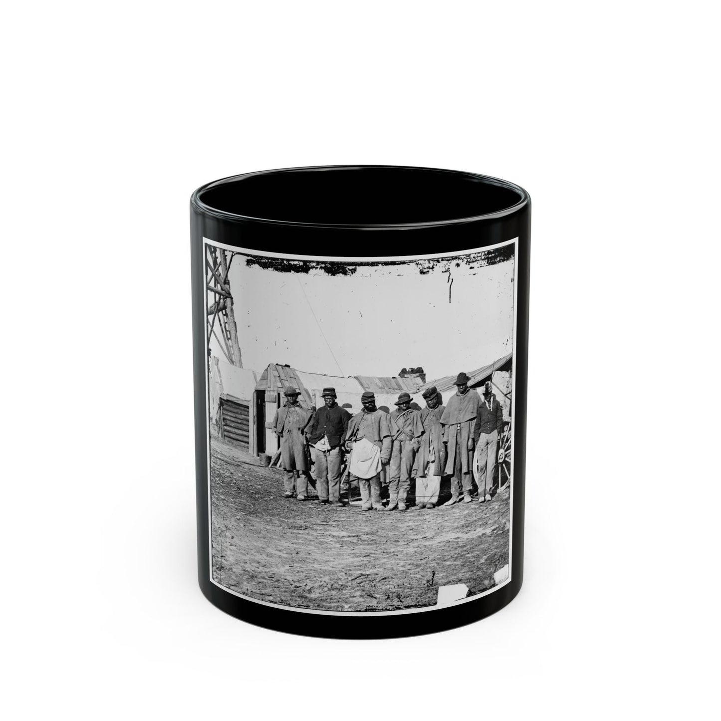 Bermuda Hundred, Va. African-American Teamsters Near The Signal Tower (U.S. Civil War) Black Coffee Mug-11oz-The Sticker Space