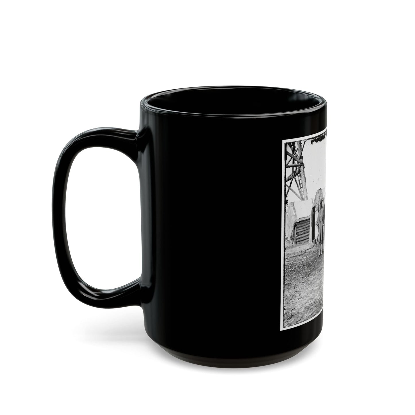 Bermuda Hundred, Va. African-American Teamsters Near The Signal Tower (U.S. Civil War) Black Coffee Mug-The Sticker Space