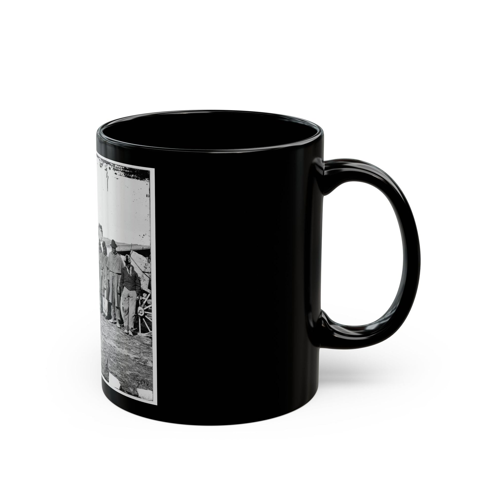 Bermuda Hundred, Va. African-American Teamsters Near The Signal Tower (U.S. Civil War) Black Coffee Mug-The Sticker Space