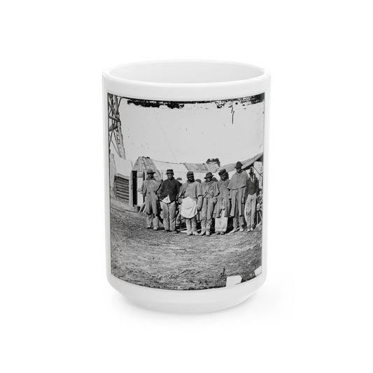 Bermuda Hundred, Va. African-American Teamsters Near The Signal Tower (U.S. Civil War) White Coffee Mug-15oz-The Sticker Space