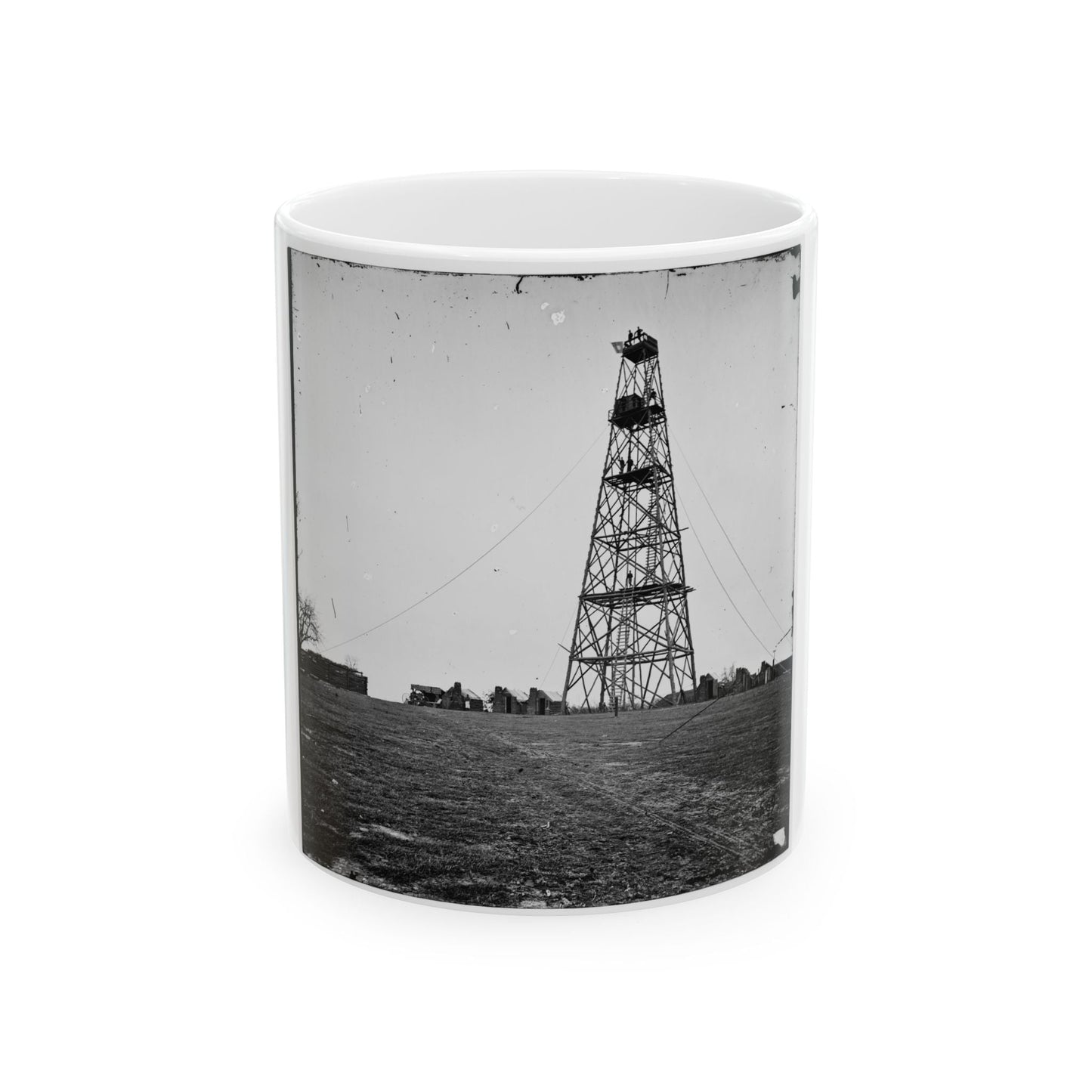 Bermuda Hundred, Va. Butler's Signal Tower; Another View (U.S. Civil War) White Coffee Mug-11oz-The Sticker Space