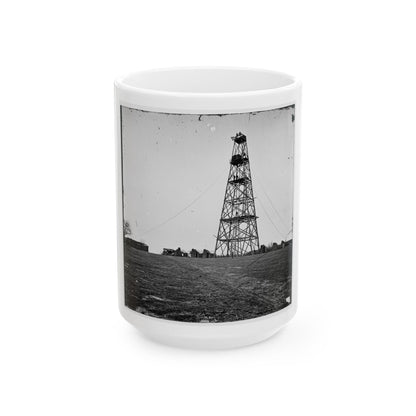 Bermuda Hundred, Va. Butler's Signal Tower; Another View (U.S. Civil War) White Coffee Mug-15oz-The Sticker Space