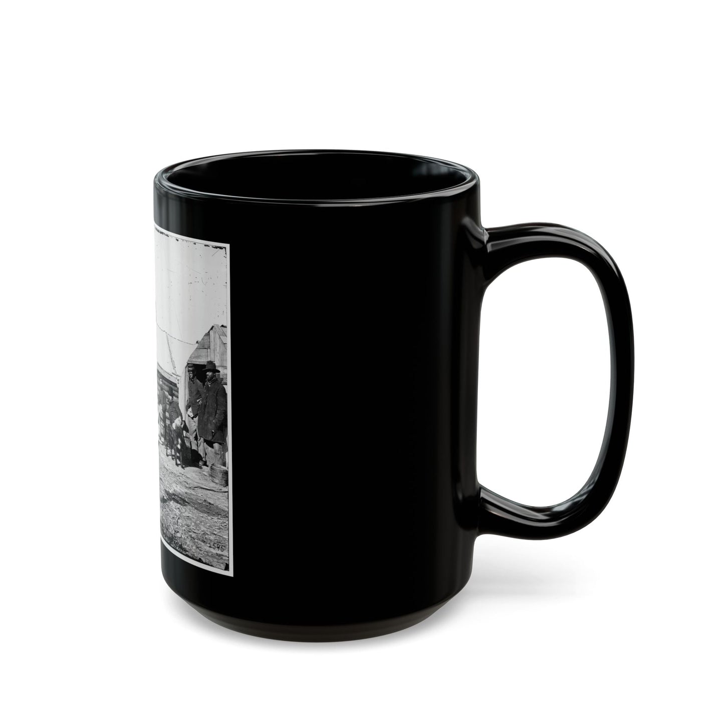 Bermuda Hundred, Va. Officers By Their Quarters Near The Signal Tower (U.S. Civil War) Black Coffee Mug