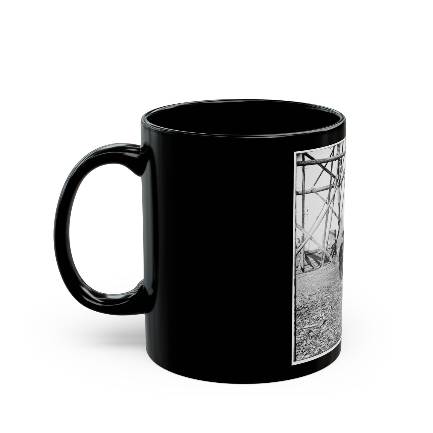 Bermuda Hundred, Va. Officers By Their Quarters Near The Signal Tower (U.S. Civil War) Black Coffee Mug