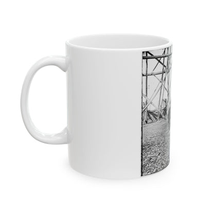 Bermuda Hundred, Va. Officers By Their Quarters Near The Signal Tower (U.S. Civil War) White Coffee Mug