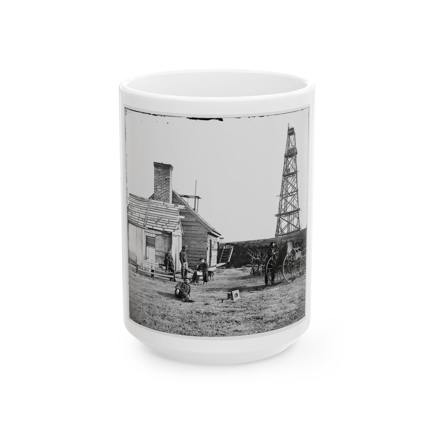 Bermuda Hundred, Va. Photographer At Butler's Signal Tower (U.S. Civil War) White Coffee Mug-15oz-The Sticker Space