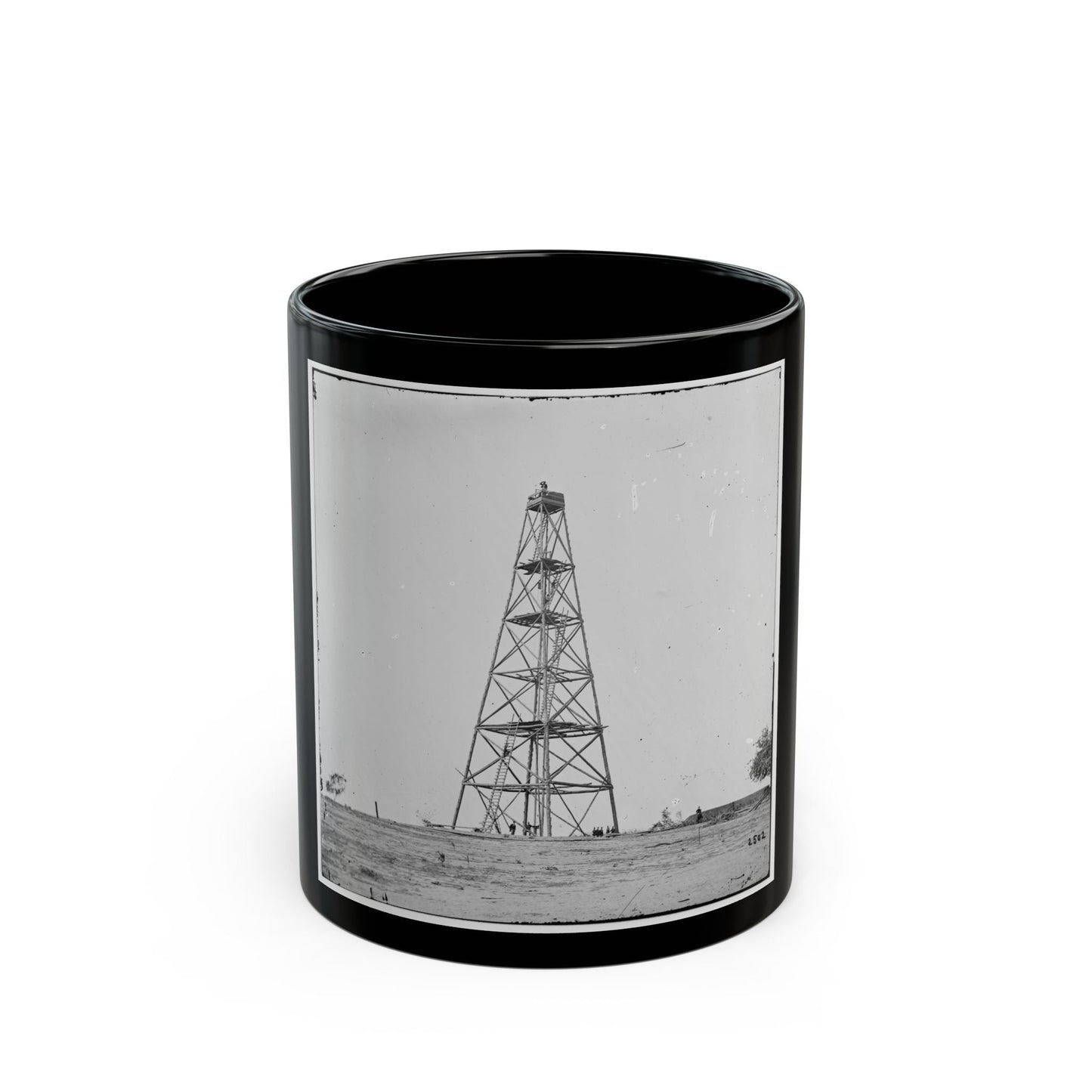 Bermuda Hundred, Va. Signal Tower On Left Of The Line Near The Appomattox River (U.S. Civil War) Black Coffee Mug