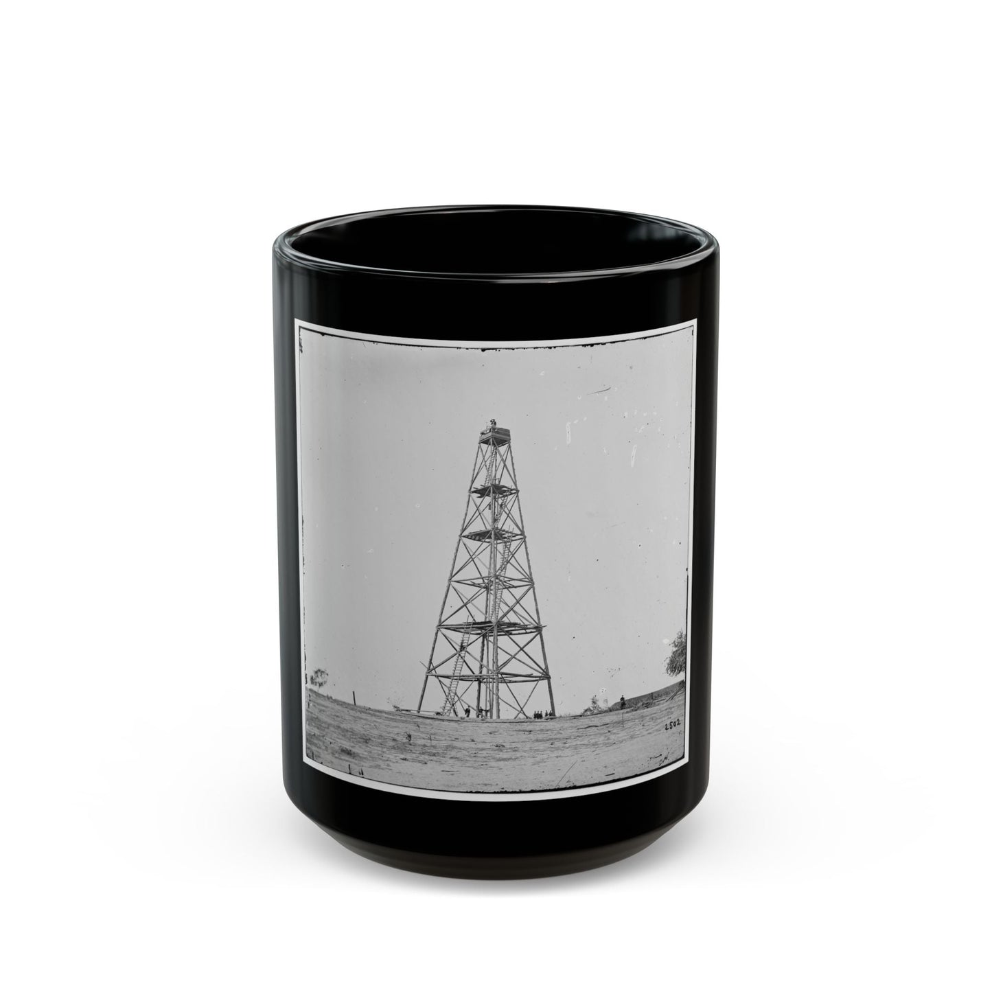 Bermuda Hundred, Va. Signal Tower On Left Of The Line Near The Appomattox River (U.S. Civil War) Black Coffee Mug