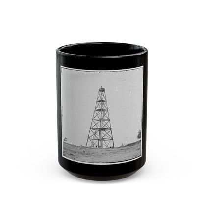 Bermuda Hundred, Va. Signal Tower On Left Of The Line Near The Appomattox River (U.S. Civil War) Black Coffee Mug