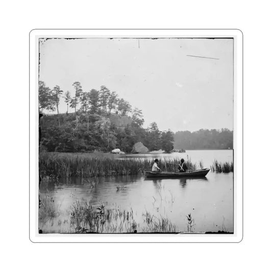 Bermuda Hundred, Virginia. Fishing on the James River (U.S. Civil War) STICKER Vinyl Kiss-Cut Decal 2 Inch White - The Sticker Space