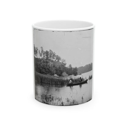 Bermuda Hundred, Virginia. Fishing On The James River (U.S. Civil War) White Coffee Mug