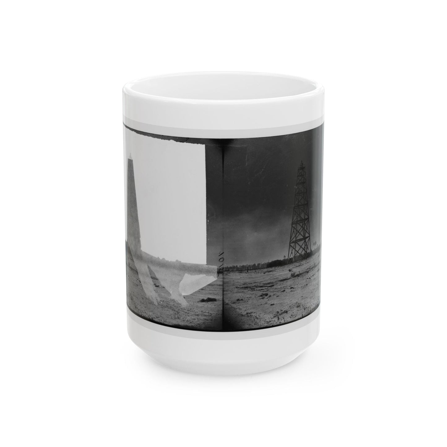 Bermuda Hundred, Virginia. Lookout Tower On Left Of Bermuda Hundred Line (U.S. Civil War) White Coffee Mug