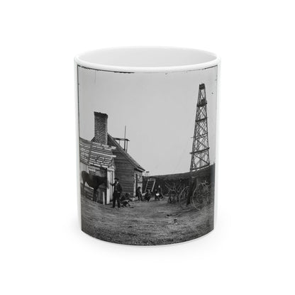 Bermuda Hundred, Virginia. Photographer At Butler's Signal Tower (U.S. Civil War) White Coffee Mug-11oz-The Sticker Space