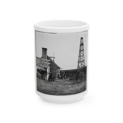 Bermuda Hundred, Virginia. Photographer At Butler's Signal Tower (U.S. Civil War) White Coffee Mug-15oz-The Sticker Space