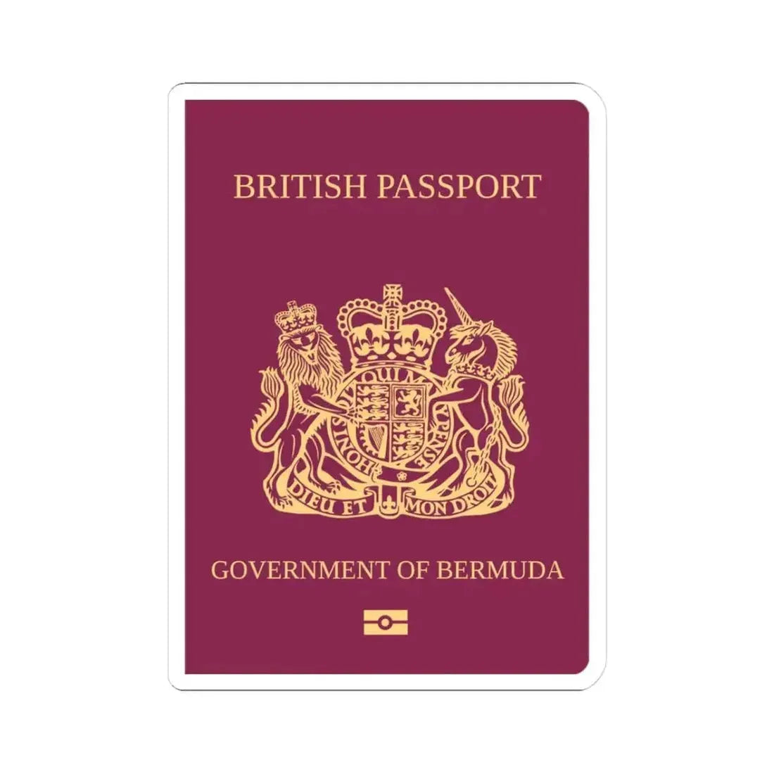 Bermuda Passport - STICKER Vinyl Kiss-Cut Decal 3 Inch White - The Sticker Space