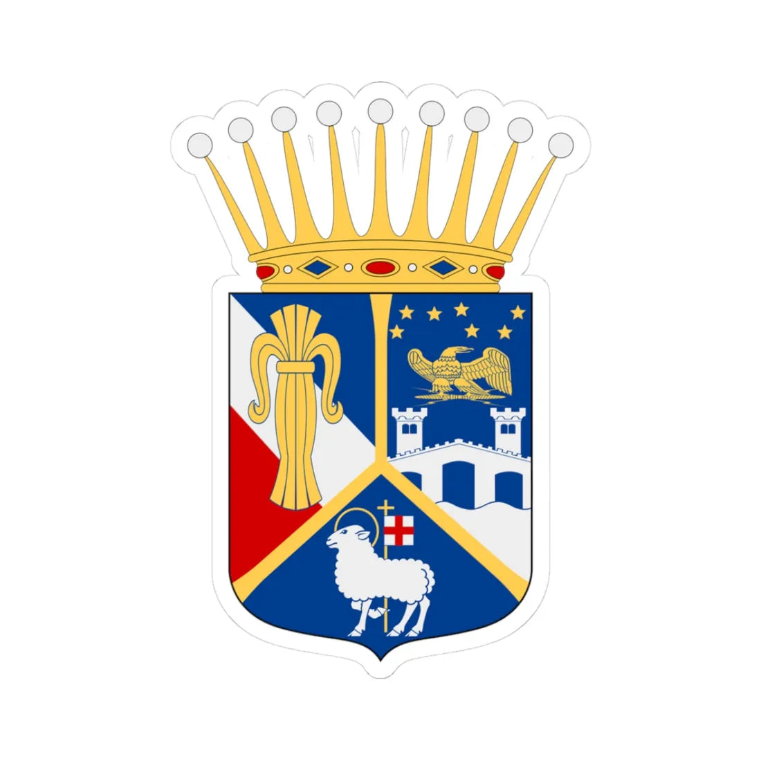 Bernadotte af Wisborg vapen (Sweden) (Coat of Arms) STICKER Vinyl Kiss-Cut Decal 3 Inch White - The Sticker Space