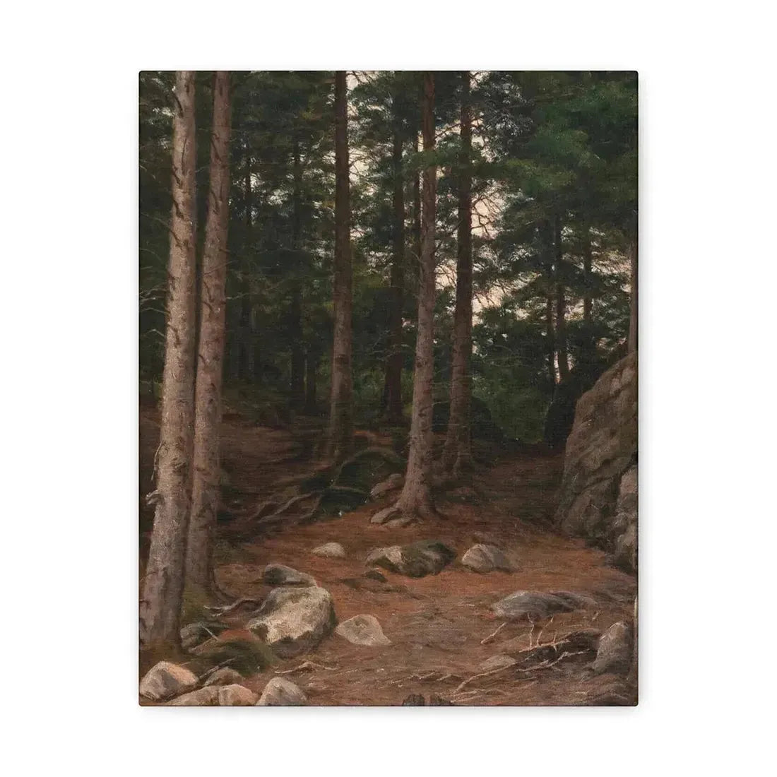 Berndt Lindholm (1841-1914) Sunset in the Forest - Canvas Wall Art 11″ x 14″ 1.25" - The Sticker Space