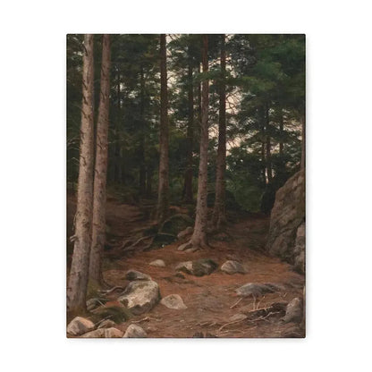 Berndt Lindholm (1841-1914) Sunset in the Forest - Canvas Wall Art 11″ x 14″ 1.25" - The Sticker Space