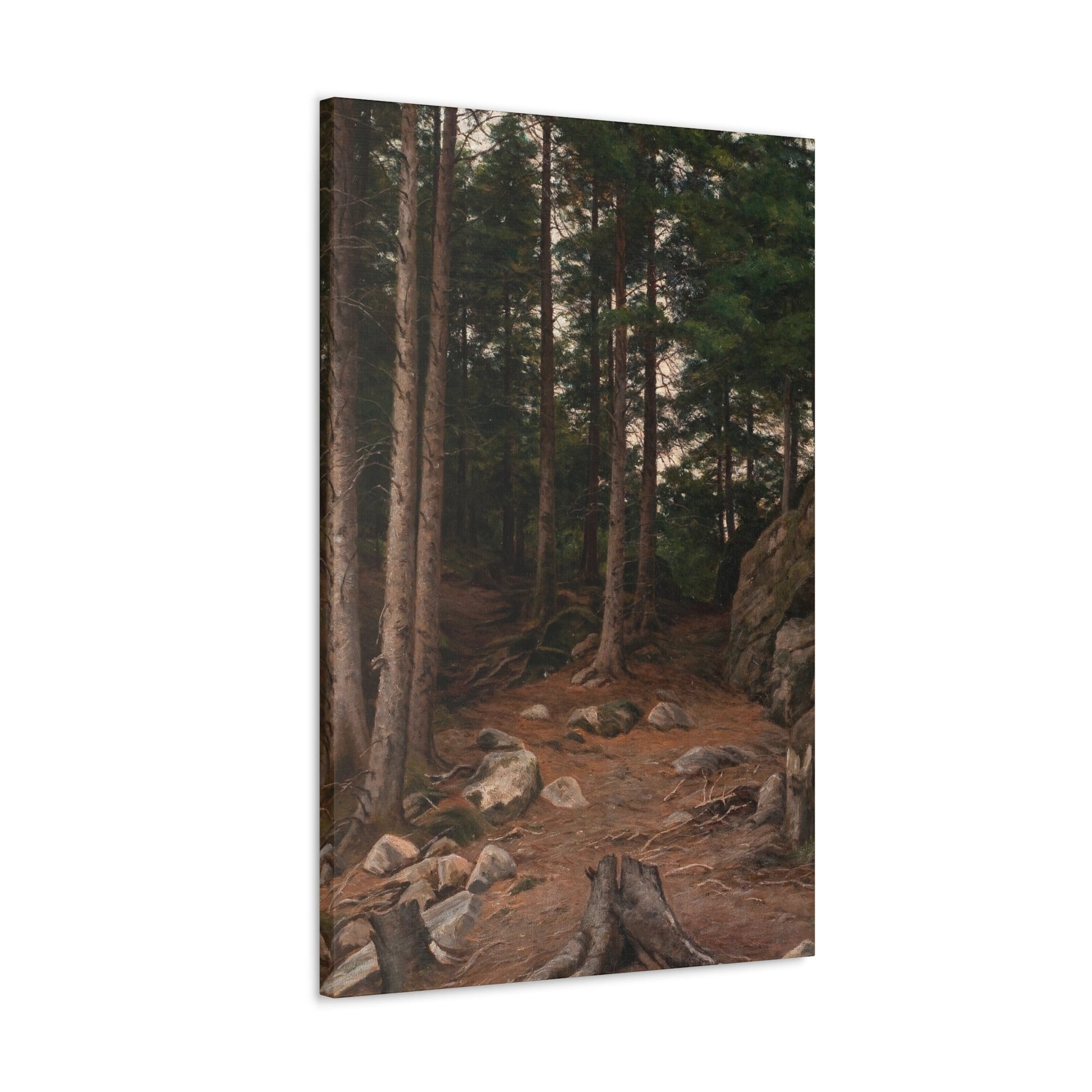 Berndt Lindholm (1841-1914) Sunset in the Forest - Canvas Wall Art-The Sticker Space