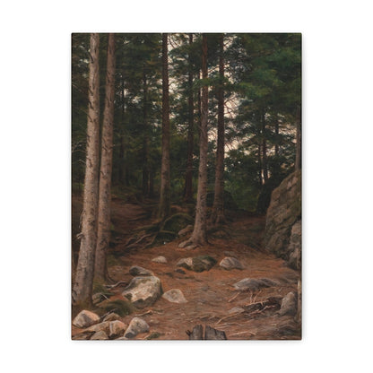 Berndt Lindholm (1841-1914) Sunset in the Forest - Canvas Wall Art-12″ x 16″-The Sticker Space