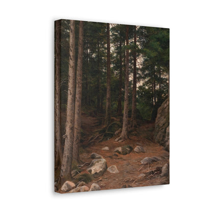 Berndt Lindholm (1841-1914) Sunset in the Forest - Canvas Wall Art-The Sticker Space