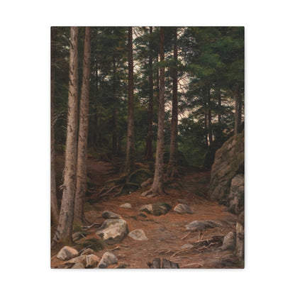 Berndt Lindholm (1841-1914) Sunset in the Forest - Canvas Wall Art-16″ x 20″-The Sticker Space