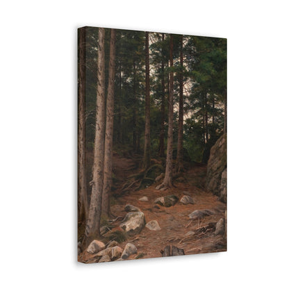 Berndt Lindholm (1841-1914) Sunset in the Forest - Canvas Wall Art-The Sticker Space