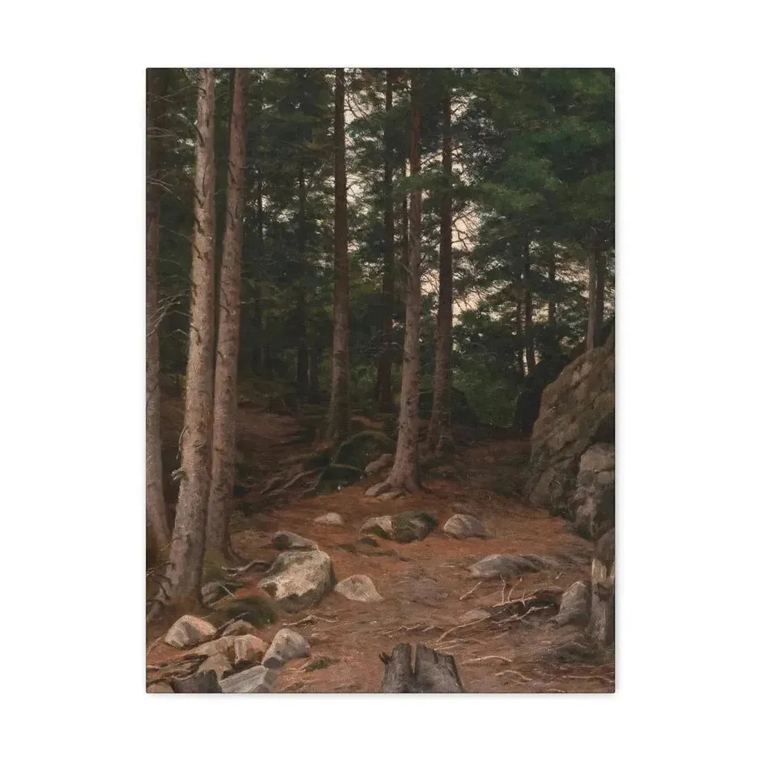 Berndt Lindholm (1841-1914) Sunset in the Forest - Canvas Wall Art 18″ x 24″ 1.25" - The Sticker Space