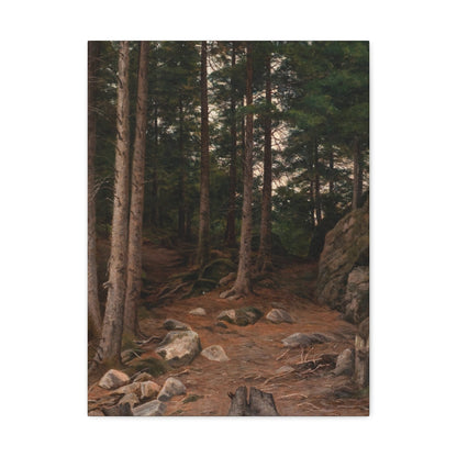 Berndt Lindholm (1841-1914) Sunset in the Forest - Canvas Wall Art-18″ x 24″-The Sticker Space